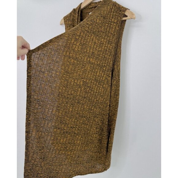 LOGO Lori Goldstein Marled Yellow Waterfall Ribbed Knit Sleeveless Vest Sz 2x - Picture 5 of 10